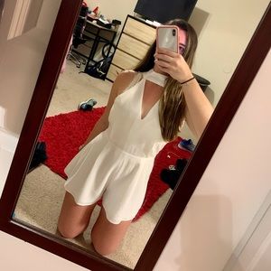 Do + Be Choker Neck White Romper